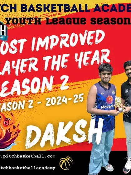 A testament to hard work and dedication. Daksh was recognized as the Most Improved Player, showcasing incredible growth throughout the season.