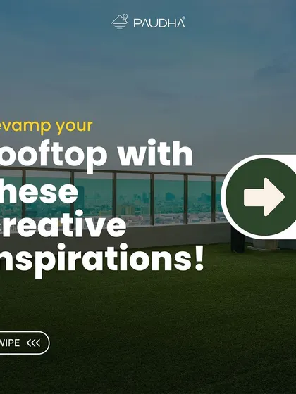 Revamp your rooftop with these creative inspirations. This series showcases different ideas for a terrace, including a breezy lounge space, a bonfire pit, and a stylish cocktail counter.