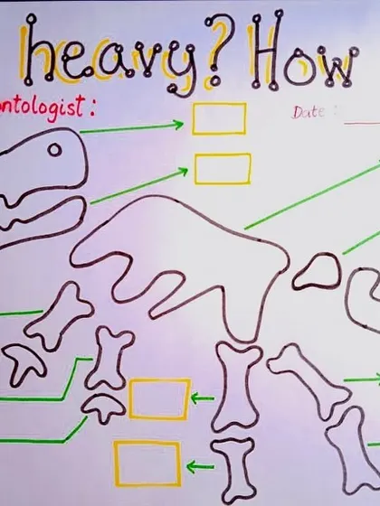 Another worksheet from our paleontology project, this one focused on documenting the weight of each fossil. This is how we make learning subjects like math playful and relevant.