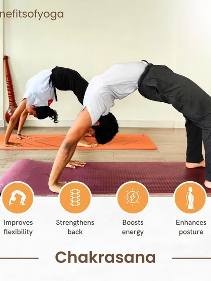 Chakrasana (Wheel Pose) is a powerful backbend that opens the heart. Discover its benefits for flexibility, back strength, energy, and posture.