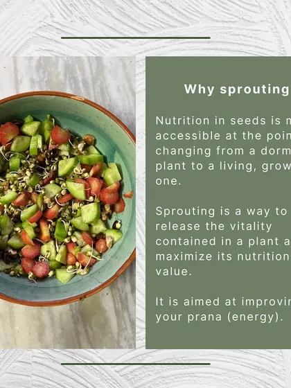 What you eat is vital during pregnancy. A yogic diet focuses on live, vibrant foods that increase your energy, or prana. Sprouted green gram is a wonderful example, packed with nutrition that is easily accessible for both you and your baby.