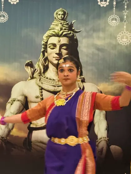 A graceful moment from my Shivratri classical dance performance. The focus is on the intricate hand gestures and expressions that tell the stories of Lord Shiva.