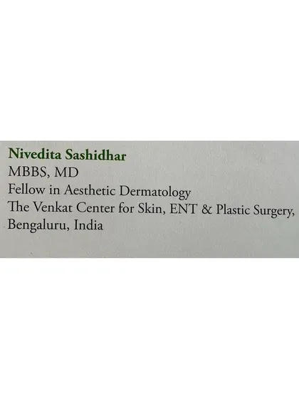 My official credit as a contributor in the dermatology textbook, where I am listed as a Fellow in Aesthetic Dermatology at The Venkat Center.