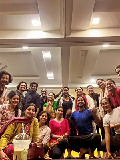A candid moment with my team after a long day of rehearsals in Hyderabad. The camaraderie and shared passion are what fuel our creative process.