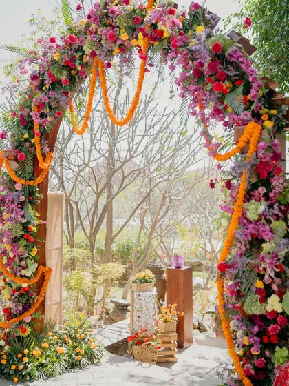 These images and videos showcase the rich variety of details, floral arrangements, and decor elements that bring our vibrant Haldi and Mehendi celebrations to life.