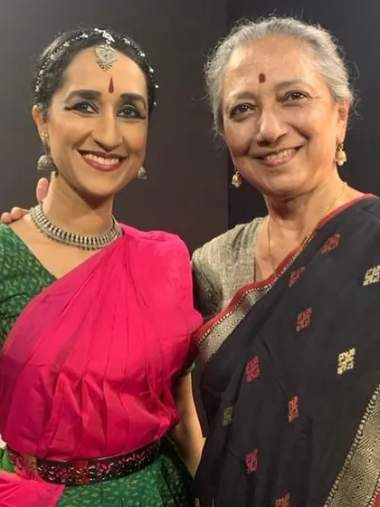 My journey in dance is shaped by the generosity of my gurus. Here I am with Leela Samson, who directed and choreographed 'Mandala', a production that was born from a spirit of collaboration and artistic trust.