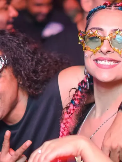 A close up of the fun. The accessories are as much a part of the vibe as the music.