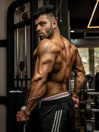 A shot showcasing my back width and density. I lead by example.
