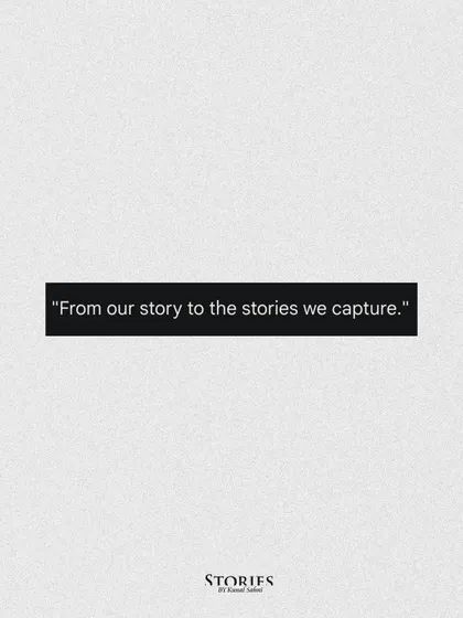 This is the ethos of my brand. It begins with my own journey and passion for this craft, which I then pour into capturing the unique stories of the couples I work with. From our story to the stories we capture.