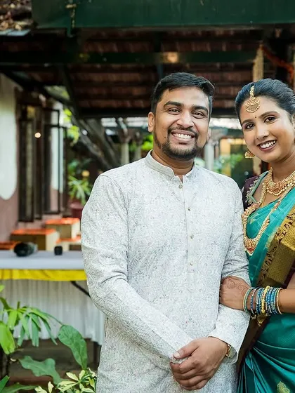 A happy, classic portrait of the couple. We build lasting relationships with our clients, and it's an honor to be chosen to capture their milestones.