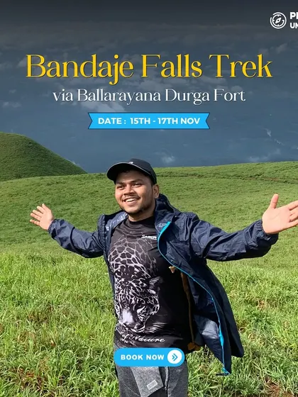A trekker enjoying the vast, open grasslands on the Bandaje Falls trek. The feeling of freedom here is unmatched.