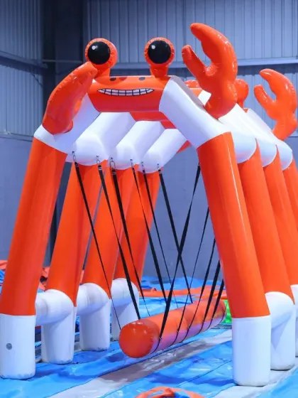 This giant inflatable crab is part of our obstacle course, offering a fun and unique challenge for kids to navigate.