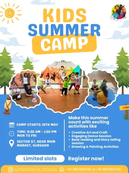 Make this summer count with exciting activities at our kids' summer camp. This flyer outlines the schedule and location, inviting parents to register for a season of fun.