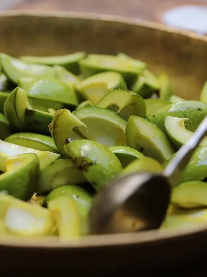 The raw mangoes used in our Aam Kasundi collaboration. This project is about taking a generational recipe and bringing it to a wider audience, celebrating its heritage.