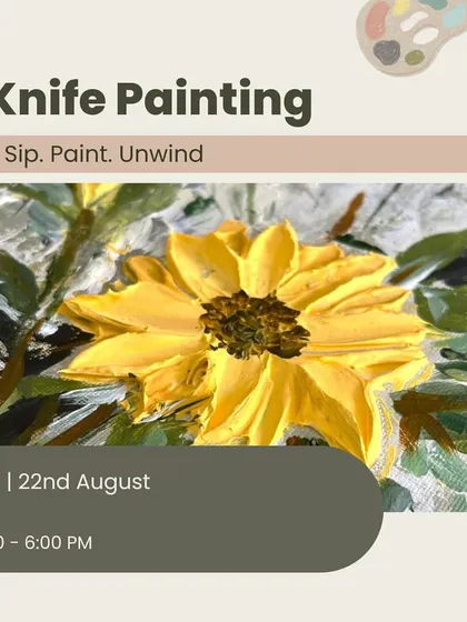 Another look at our knife painting workshop, showcasing the rich textures and vibrant colors you can achieve with this expressive technique.