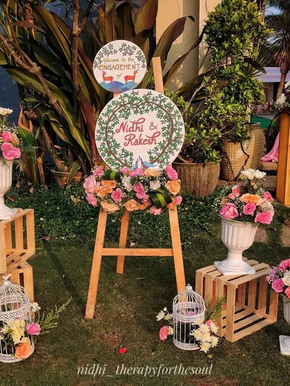 Here is my hand-painted engagement signage as part of the event decor. It was wonderful to blend my passion for art with such a personal milestone.