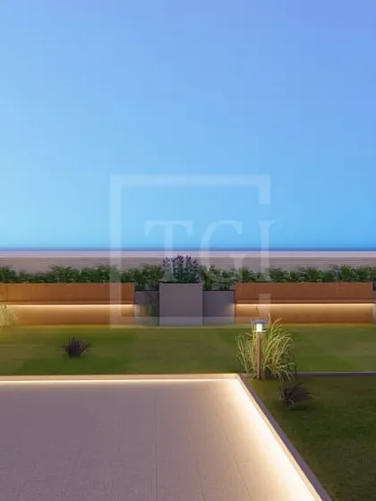 A proposed design for a terrace project in Gurgaon, featuring a large lawn, built-in benches, and a covered seating area for a complete outdoor living experience.