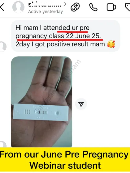 Starting the day with a positive result from a student who attended my June Pre-Pregnancy webinar just two days prior.