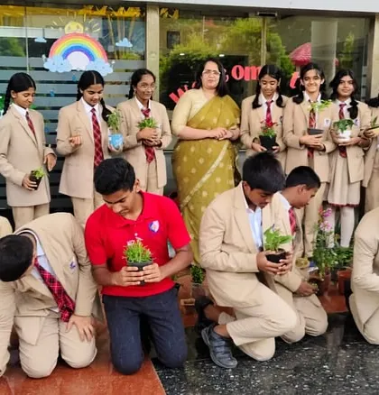 Senior students participate in a tree plantation drive, demonstrating their leadership and commitment to environmental stewardship.