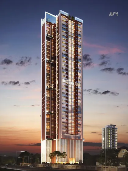 A render of Project Centrico, a 42-level residential high-rise in Mumbai. The design features a dynamic facade and a rooftop entertainment deck, aiming to redefine vertical living in the city.