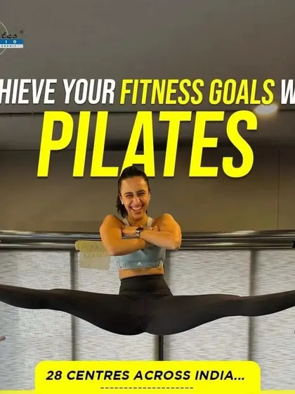Achieve your fitness goals with Pilates. This image of our founder, Namrata, showcases the incredible flexibility and strength that can be achieved through dedicated practice.