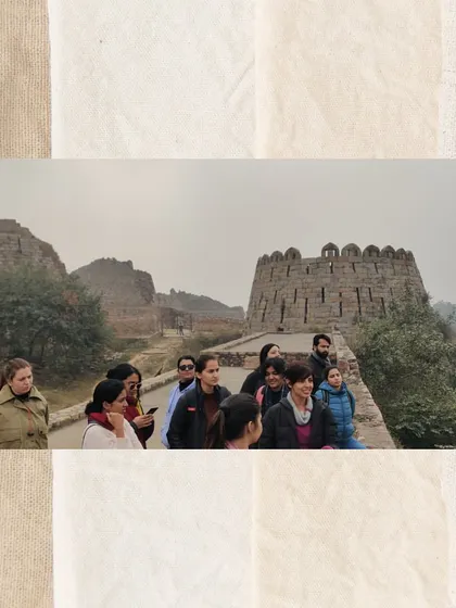 Walking along the massive ramparts of Tughlaqabad Fort. From here, we discuss the military strategy behind its construction and get a panoramic view of the vast, desolate landscape that was once a bustling capital city.