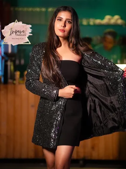 Another shot from the cafe portfolio shoot, showcasing a stylish, modern look perfect for an evening out.