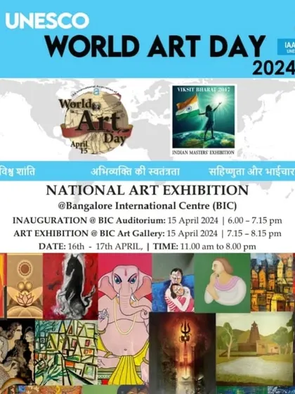Celebrating World Art Day at the National Art Exhibition at Bangalore International Centre. It was an honor to be among so many esteemed artists.