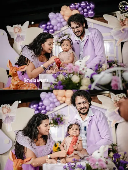 Sweet family moments from the lavender fairy party, capturing the joy and love of the celebration.