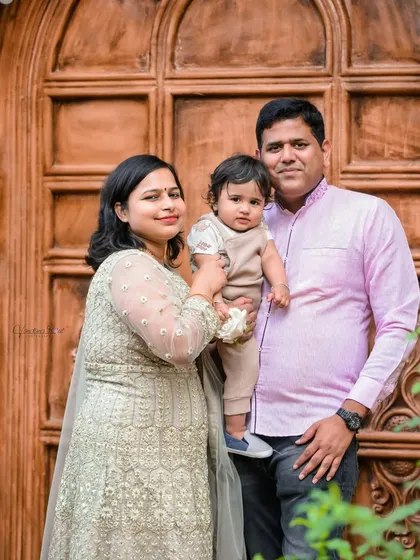 Our studio is designed to capture beautiful moments with the entire family. These images show how parents and grandparents can join the fun, creating cherished family portraits.