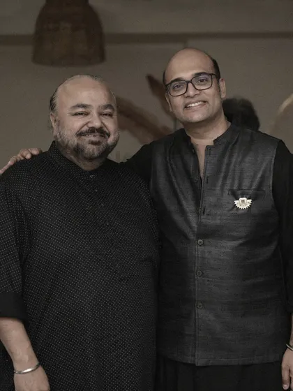 Our Founder & CEO, Vivek, with designer JJ Valaya at the launch of their collaborative creation, The Altruist Kada Bracelet.
