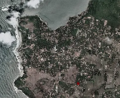 A satellite view showing the location of our Vagator Villas project in Goa. Understanding the site context, including its proximity to the coast and surrounding greenery, is the first step in our design process.