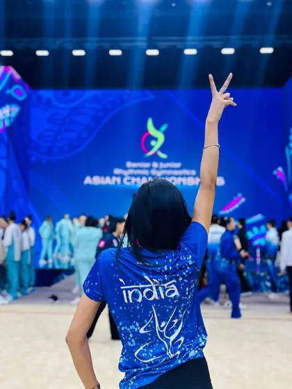 Representing India at the Senior & Junior Asian Rhythmic Gymnastics Championships. There's no greater feeling than seeing my students compete on an international stage.