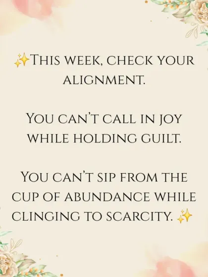 The Nine of Cups is about alignment. You cannot call in joy while holding onto guilt or expect abundance while clinging to a scarcity mindset.