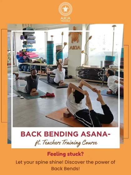 Our TTC program explores the physical and psychological benefits of backbends. This infographic highlights how these poses can build mental resilience and reduce anxiety.