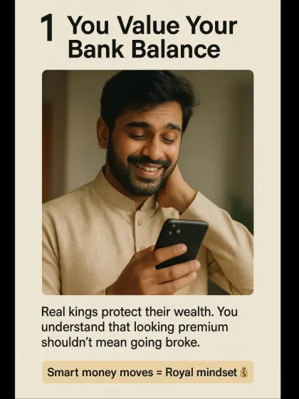 Sign #1 that you have a royal mindset: You value your bank balance. Real kings protect their wealth and understand that looking premium shouldn't mean going broke. Smart money moves are part of the package.