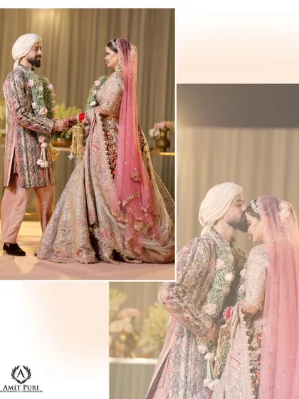 A collage showcasing tender moments from the wedding ceremony. From holding hands to a gentle kiss on the forehead, these shots tell a story of love and commitment.