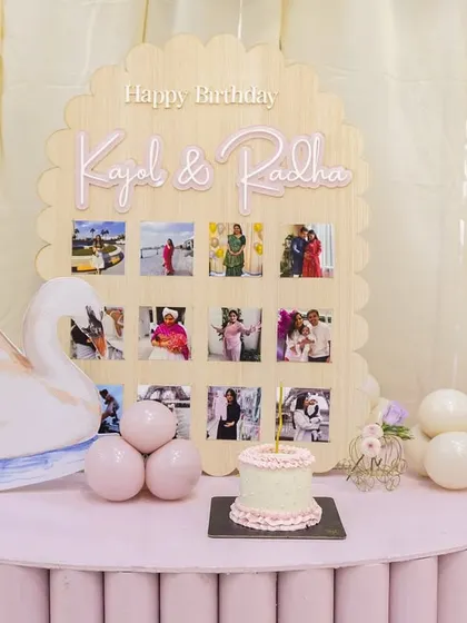 A special surprise for the birthday girl's mother: a memory board filled with photos, celebrating her journey as well.