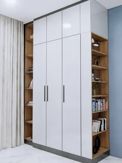 A duplicate of ID 247, highlighting the ample storage provided by the integrated bookshelves.