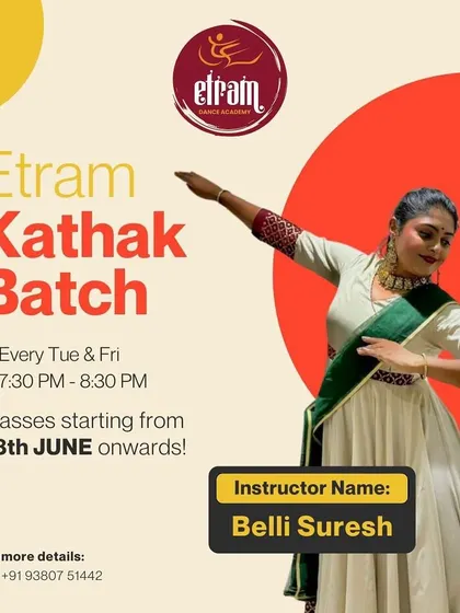 We are excited to announce a new Kathak batch in South Bangalore. Taught by instructor Belli Suresh, these classes are perfect for anyone in the area looking to explore this elegant dance style.