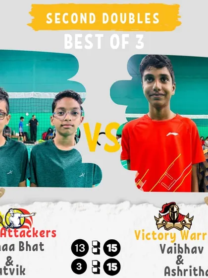 The Second Doubles match from Day 3. The Victory Warriors show their doubles prowess.