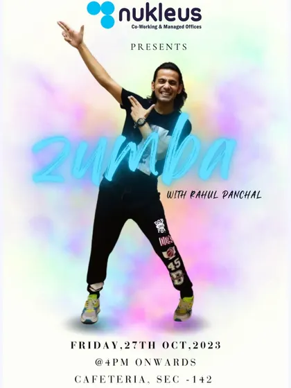 This poster for an event at Nukleus captures the vibrant, colourful energy I bring to every Zumba session. It’s all about making fitness fun and accessible.