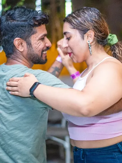 A sweet and gentle connection between two dancers.