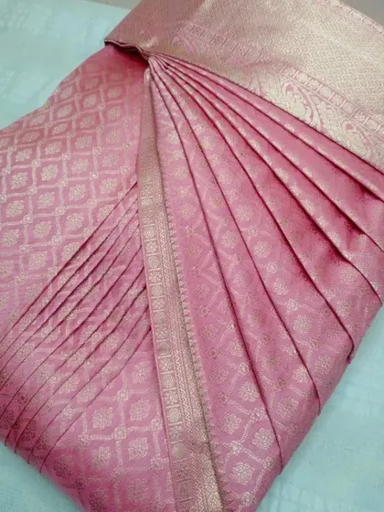 A lovely pastel pink saree, pleated and ready for a client. My service is designed to make you fall in love with wearing sarees again.
