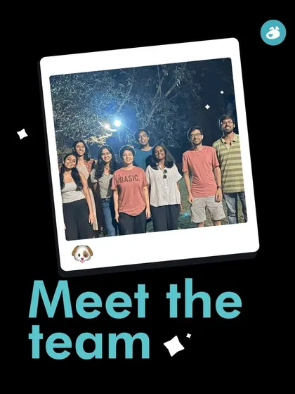 A candid shot of our team. We are a fun, passionate, and slightly crazy bunch, united by our love for dogs.