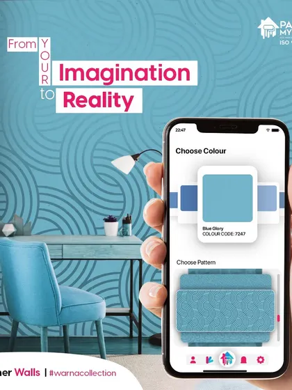 From your imagination to reality. With my app, you can visualize different colors and patterns from my Warna Collection on your walls, helping you choose the perfect designer look for your home.
