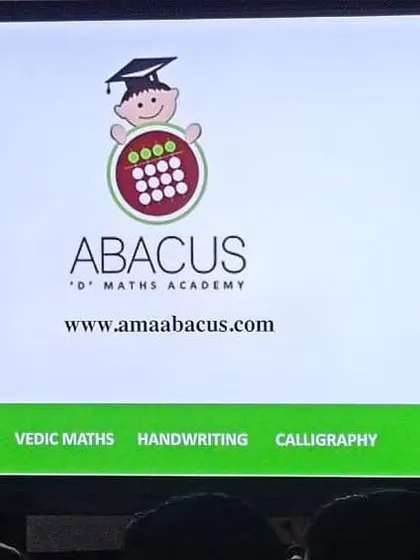 Our branding and course offerings displayed on a smart screen during a school presentation. We provide digital assets for marketing.