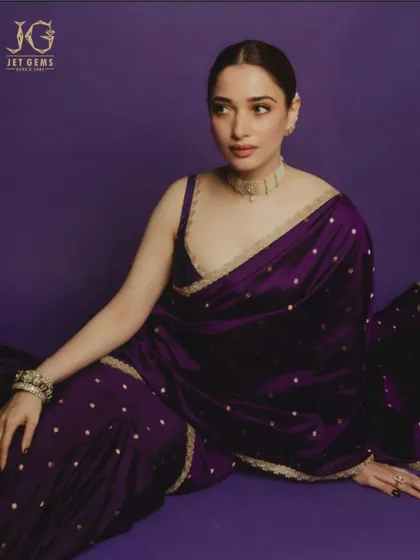 Time stands still in the presence of true beauty. The elegant Tamannaah Bhatia wears our ethereal Polki diamond ring and matching bracelets, showcasing traditional artistry.
