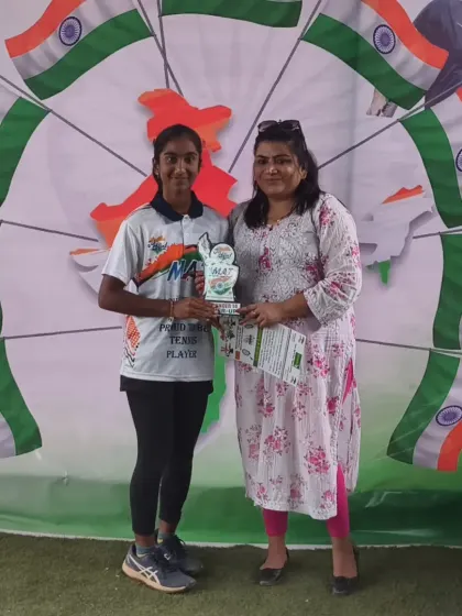 Kanisha Subash, the finalist in the Girls Under 14 category at our MAT Independence Day Cup. Her focus and hard work are an inspiration to other junior players at the academy.