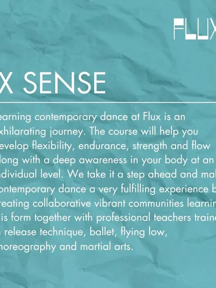 Learning contemporary dance at Flux is an exhilarating journey. Our X-Sense course helps you develop flexibility, endurance, strength, and flow in a collaborative community.